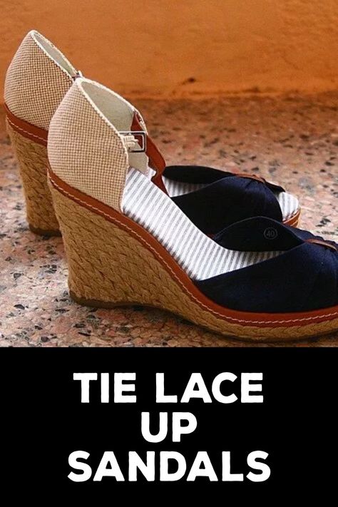 How to Tie Lace Up Sandals How To Tie Laces, Lace Up Sandals, Ankle Straps, Lace Up Shoes, Shoe Laces, Wedges, Lace Up, Sandals, Lace