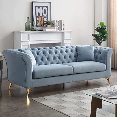 Sofa available Colors, designs and sizes can be customized Dm to order #namaslay #namaslayproducts #namaslaydesigns #namaslaydecor Modern Chesterfield Sofa, Chesterfield Style Sofa, Trendy Sofas, Latest Sofa Designs, Couch And Loveseat, Inspire Me Home Decor, Tufted Sofa, Blue Sofa, Chesterfield Sofa