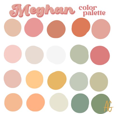 Peach Color Palette Bedroom, Pink Orange Pallete, Pink Boho Color Scheme, Pink Green Tan Color Scheme, Pink And Tan Color Palette, Sage Green And Pink Colour Palette, Orange Pink White Color Palette, Muted Citrus Color Palette, Bright Muted Color Palette