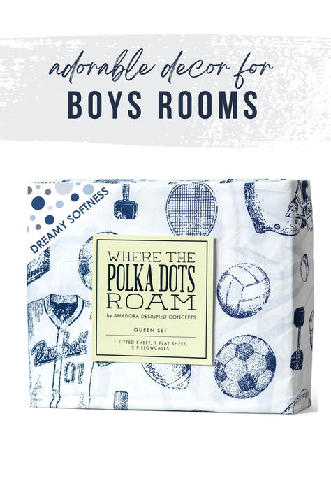 super cute sport sheets for boys, girls, kids - pantone matched - Kids Sports Bedding Set Full Size, Super Soft Baseball, Football, Soccer Themed Bedsheets for Teens and Children, Wrinkle Resistant Premium Flat and Fitted Sheets for Boys and Girls Sports Room Décor #ad #affiliate #comissionsearned Girls Sports Room, Sports Room Decor, Sports Bedding, Full Bedding Sets, Girls Sports, Sports Room, Eclectic Design, Fitted Sheets, Kids Sports