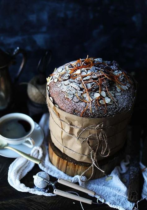 www.plinius.homes: Chocolate and Orange Panettone Recipe Chocolate Panettone, Christmas Food Photography, Almonds Chocolate, Panettone Bread, Panettone Recipe, Chocolate And Orange, Billy Parisi, The Roman Empire, Almond Cookies