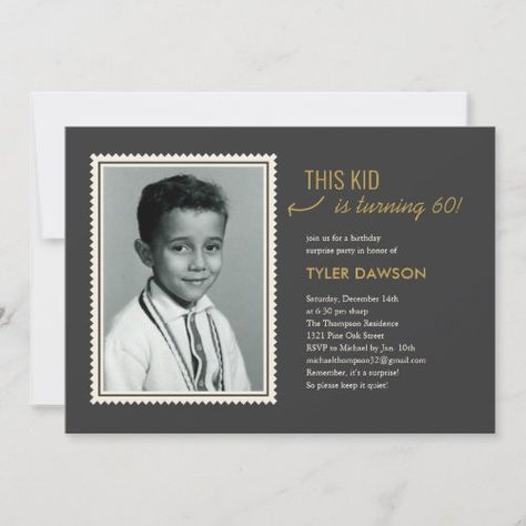 $2.92 | Any Age Old Photo Surprise 60th Birthday Invite #surprise party invitation, childhood photo birthday invitation, 40th 80th 50th birthday party, 70th 90th 21st 30th 60th, surprise 50th, for men, for women, adult birthday invitations, funny themed birthday, sixty surprise birthday Surprise Party Invitations, Wedding Invitations With Pictures, Surprise Birthday Invitations, 70th Birthday Invitations, Surprise Birthday Party, 60th Birthday Invitations, 30th Birthday Invitations, 50th Birthday Invitations, 40th Birthday Invitations