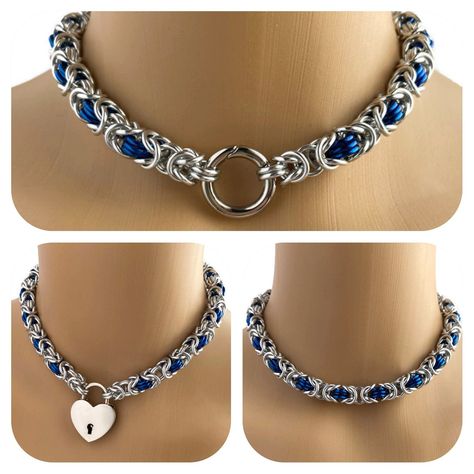 Locking Collar, Future Partner, Skull Wedding Ring, Day Collar, Play Clothes, Chain Maille, Choker Collar, Jewelry Choker, Girls Necklaces