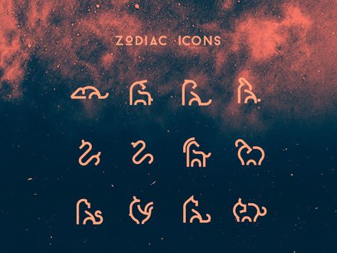 Zodiac Icon pt.1 by artsy kiddo on Dribbble Zodiac Icons, 12 Chinese Zodiac Signs, Chinese Logo, Chinese Symbols, Chinese Zodiac Signs, 12 Zodiac, Symbol Design, Zodiac Symbols, Symbol Logo