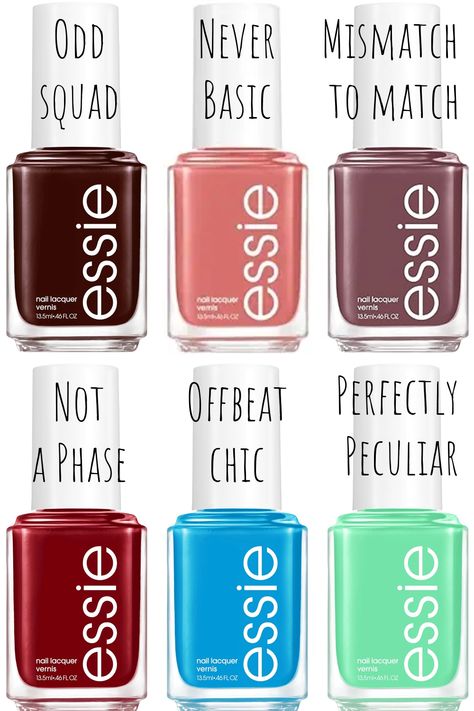 Essie Fall 2024 Collection, Essie Winter 2023, Nail Polish 2024 Trend, Essie Odd Squad, Essie Nail Polish 2024, Essie Nail Polish Collection, Nail Varnish Colours, Nail Colors 2023, Odd Squad