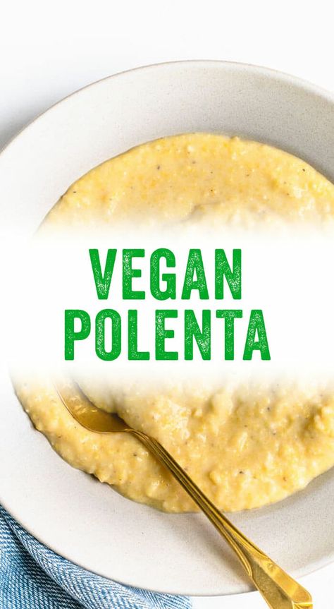 This vegan polenta recipe comes out perfectly creamy: no dairy needed! Here's how to make this Italian standard into a plant based side dish. #vegan #polenta #recipe Polenta Recipes Vegan, Vegan Polenta, Polenta Recipe, Vegan Crockpot Recipes, How To Cook Polenta, Dinner Favorites, Polenta Recipes, Creamy Polenta, No Dairy