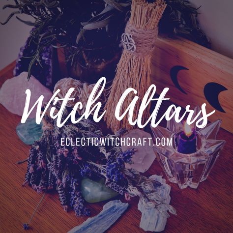 What should you put on your witch altar? How can you make your witch altar more aesthetic? Find witch altar ideas, inspiration, DIYs, setup tips, and more. Whether you're a white witch, Wiccan, Christian witch, dark witch, minimalist witch, fire witch, or a witch still in the broom closet, you'll find useful tips and beautiful photos here. Learn how to make a witch altar with a beautiful witch altar cloth. eclecticwitchcraft.com Altar Setup Witchcraft Ideas, Witch Altar Ideas, Witch Altar Inspiration, Minimalist Witch, Christian Witch, Altar Inspiration, Fire Witch, Eclectic Witchcraft, Witch Altar