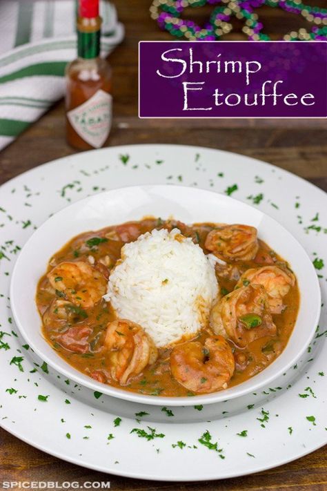 Shrimp Etouffee | Classic Cajun recipe with shrimp in a flavorful sauce Seafood Etouffee, Classic Cajun Recipes, Etouffee Recipe, Creole Food, Shrimp Etouffee, Spicy Dipping Sauce, Crawfish Etouffee, Creole Cooking, Cajun Dishes