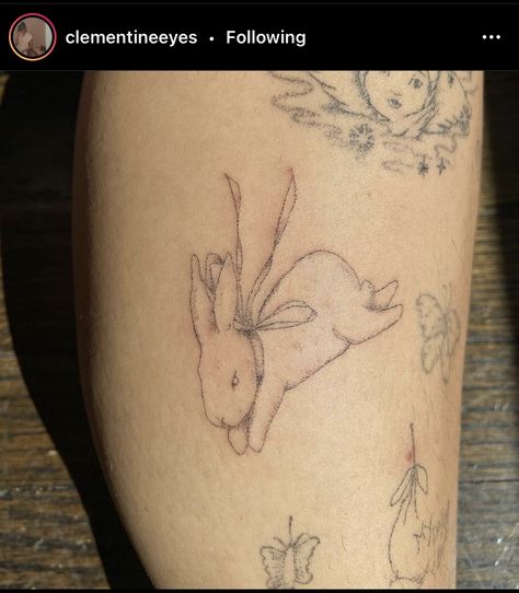 Tattoo Ideas On Hand, Bunny Tattoo Ideas, The Moon Tattoo, Bunny Tattoo, Funky Tattoos, Bunny Tattoos, 3 Tattoo, Tattoo Flash Sheet, Hand Poke