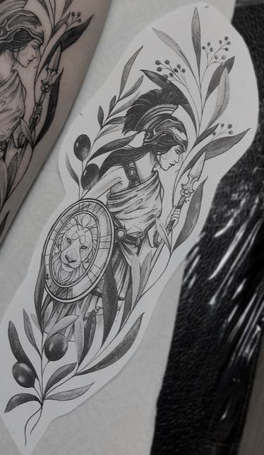 Athena Goddess Tattoo, Aphrodite Goddess Tattoo, Victoria Tattoo, Forest Forearm Tattoo, Greek Goddess Tattoo, Artemis Tattoo, Athena Tattoo, Greek God Tattoo, Female Warrior Tattoo