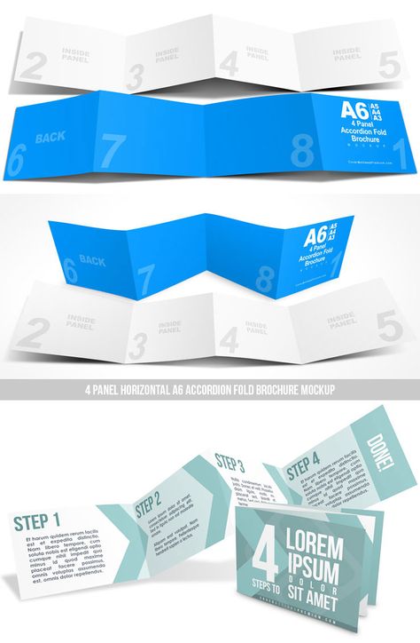 Horizontal A6 Accordion Fold Brochure Mockup- 4 Panel 8pp Floorplan Inspiration, Accordion Brochure, Building Campaign, Brochure Design Layout, Manual Design, Brochure Mockup, Adobe Illustrator Graphic Design, Graphic Design Brochure, Marketing Brochure