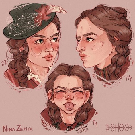 Shog (@shog_draws) • Instagram photos and videos Nina Zenik Fanart, Soc Fanart, Head Studies, Nina Zenik, Caw Caw, Knife Drawing, Grisha Verse, Crooked Kingdom, The Grisha Trilogy