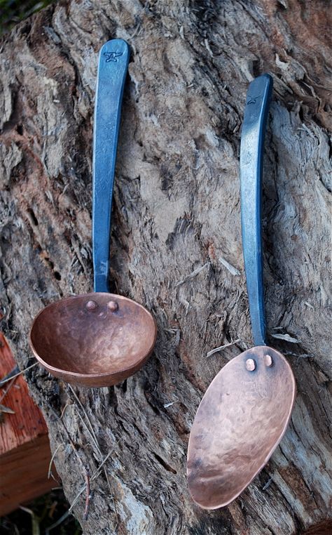 Hand Forged Copper Jewelry Gift, Hand Forged Copper Bronze Jewelry, Hand Forged Kitchen Utensils, Copper Spoon, Nature-inspired Hand Forged Copper Necklace, Welded Metal Projects, Copper Utensils, Copper Work, Copper Crafts