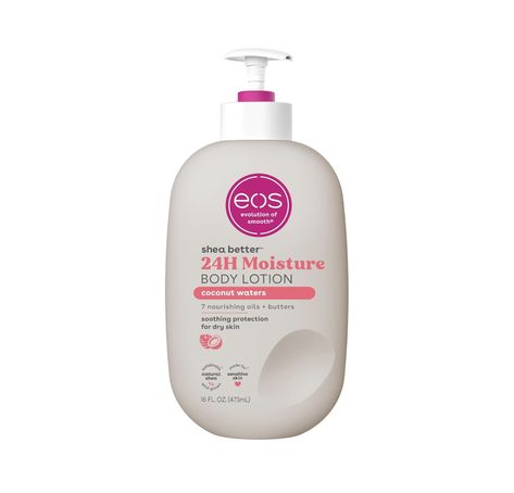 eos Shea Better Body Lotion- Coconut Waters, 24-Hour Moisture Skin Care, Lightweight & Non-Greasy, Made with Natural Shea, Vegan, 16 fl oz Eos Coconut Lotion, Eos Body Lotion, Eos Lotion, Lotion Coconut, Coconut Lotion, Burr Basket, Best Facial Cleanser, Better Body, Shower Skin Care