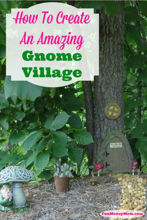 If you have a gnome sitting around your garden, why not liven things up a bit and create your own gnome village! Gnome Village Diy Fairy Garden Accessories, Gnome Garden Ideas Diy Fairy Village, Gnome Houses, Gnome Village, Gnome Home, Vegetable Crates, Fairy Village, Fun Money, Fairy Crafts