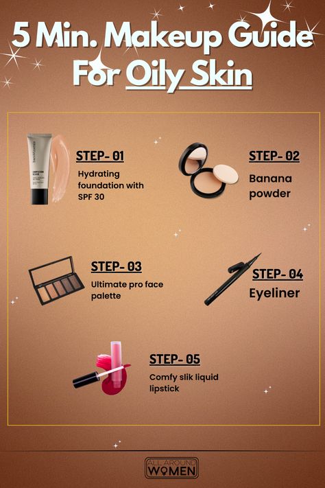 makeup tips, makeup guide fir oily skin 5 Minutes Makeup, Makeup Tutorial Foundation Flawless Face, Pampering Ideas, Beginner Skin Care Routine, Makeup Collection Goals, Makeup Things, Makeup Skills, Makeup Starter Kit, Makeup Tutorial Foundation