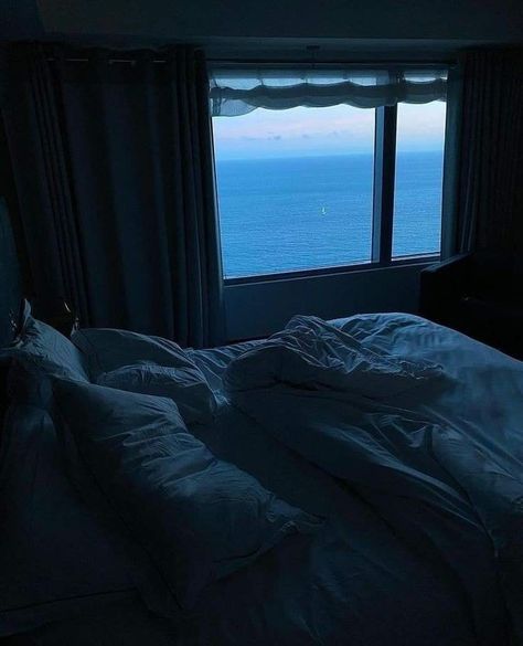 Beach Bedroom Aesthetic, Beach Room Aesthetic, Dark Naturalism Aesthetic, Ocean Decor Bedroom, Bedroom Aesthetic Dark, Ocean Bedroom, Dark Beach, Ocean Room, Rainy Day Aesthetic