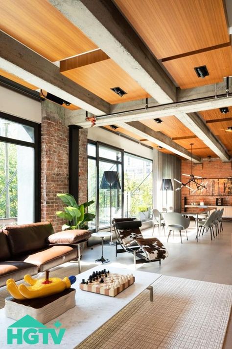 Loft Apartment Industrial, Warehouse Loft, Board Formed Concrete, Vintage Industrial Design, Dropped Ceiling, Tile Companies, Industrial Loft, Loft Apartment, Bedroom Loft