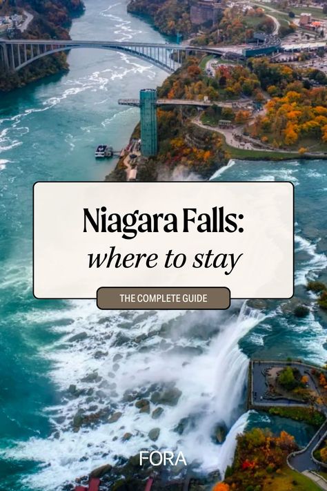 Whether luxury is your vibe, you're looking for a more fun aesthetic, or a great view of Niagara Falls is at the top of your hotel preferences, our travel advisors have all the tips on where to stay when you visit Niagara Falls. When you connect with us at foratravel.com to plan and book your trip to Niagara Falls, you'll have access to enjoy sweet hotel perks and VIP status, plus one-on-one support, expert travel recs and more! Niagara Falls Vacation, Niagara Falls State Park, Visiting Niagara Falls, Niagara Falls New York, Niagara Falls Canada, Fall Vacations, Canada Road Trip, Great Falls, Fall Travel