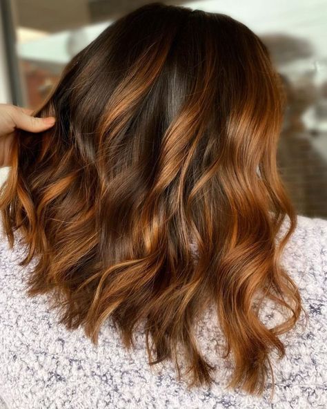 Polished Bright Warm Brown Waves Haircuts For Thick Wavy Hair, Autumn Hair, Thick Wavy Hair, Hair Adviser, Hair Color Streaks, Short Brown Hair, Brunette Color, Hair 2024, Brown Hair Balayage