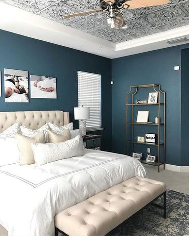 Walking in a White Tin Tile Wonderland Ceiling Colors, Crown Molding Installation, American Tin Ceiling, Tin Ceilings, Beadboard Ceiling, Tin Tiles, Tin Ceiling Tiles, Tin Walls, Sanctuary Bedroom