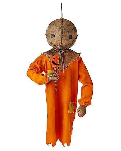 3.5 Ft Hanging Sam Decorations - Trick 'r Treat $59.99 | Spirit Halloween 2019 Spirit Halloween Coupon, Horror Movie Decor, Halloween Cutouts, Disney Precious Moments, Sam Trick R Treat, Halloween Discount, Trick R Treat, Inflatable Decorations, Christmas Costume