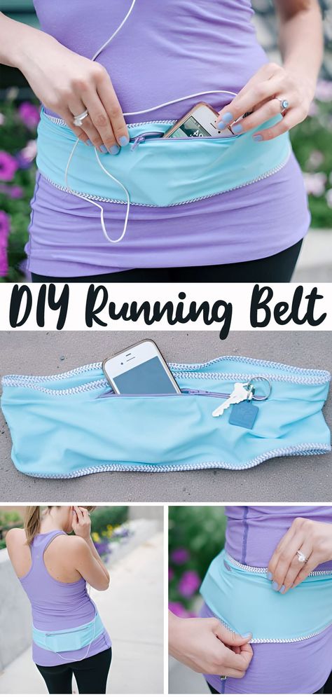 Easy DIY Running Belt Tutorial Diy Running Belt, Pocket Belt Pattern, Running Belt Pattern, Belt Bag Pattern Free, Hip Bag Pattern Free, Belt Pouch Pattern, Belt Bag Diy, Diy Belt Bag, Diy Fanny Pack