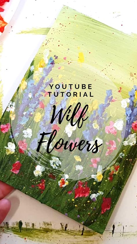 Acrylic Flower Tutorial Step By Step, Spring Acrylic Painting Tutorial, Wild Flowers Painting, Flowers Acrylic Painting, Acrylic Flower Painting, Flowers Acrylic, Easy Acrylic Painting, Sip And Paint, Sip N Paint