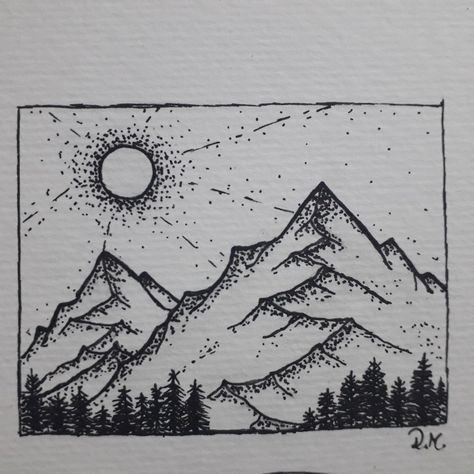 Landscape Stippling Landscape, Stippling Art, Creative Advertising Design, Stippling, Creative Advertising, Logo Ideas, Advertising Design, Art Class, Texture Art