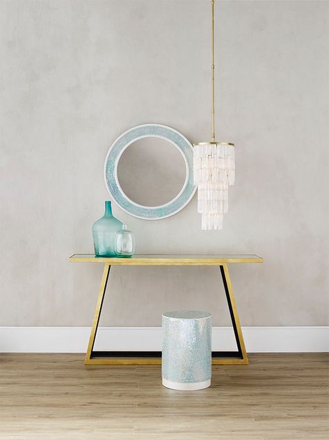 This Currey & Co chandelier is a beautiful statement with glass and brass detail. Organic Chandelier, Amber Oil, Amethyst Rock, Mermaid Glass, Decorative Mirrors, Moon Shadow, White Polish, Table Stool, Antique Pink