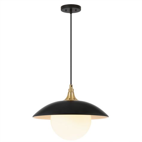 Black Brass Pendant Light, Brass And Black Pendant Light, Black And Brass Pendant Light, Dome Pendant Lighting, Single Pendant Lighting, White Brass, Kitchen Pendants, Kitchen Pendant Lighting, Black Pendant Light