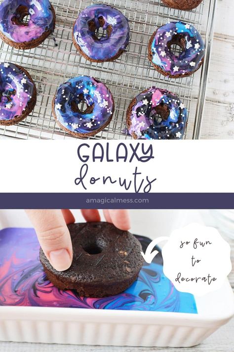 Space Birthday Party Food, Cake Galaxy, Magical Desserts, Space Themed Desserts, Space Party Food, Space Cakes, Galaxy Desserts, Galaxy Cupcakes, Glazed Cake