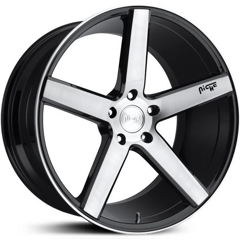 18x9.5 Niche M124 Milan Gloss Black & Machined HPO Niche Wheels, Car Rims, Aluminum Rims, Wheel And Tire Packages, Black Rims, Black Wheels, Custom Wheels, Bolt Pattern, Wheels And Tires