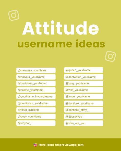 Are you wanting Instagram username ideas with attitude and sass? Make your account stand out with these unique, classy, and stylish Instagram username ideas that have attitude and edge. #instagramtips #instagramstrategy #instagrammarketing #socialmedia #socialmediatips Sassy Username Ideas, Unquie Instagram Username, User Name For Private Account, Aesthetic Insta Username Ideas With Name, Stylish Words In English, Game Names Ideas Cod, Account Names Ideas Social Media, Bio For Instagram Unique Attitude, Asthetic User Name Ideas For Insta