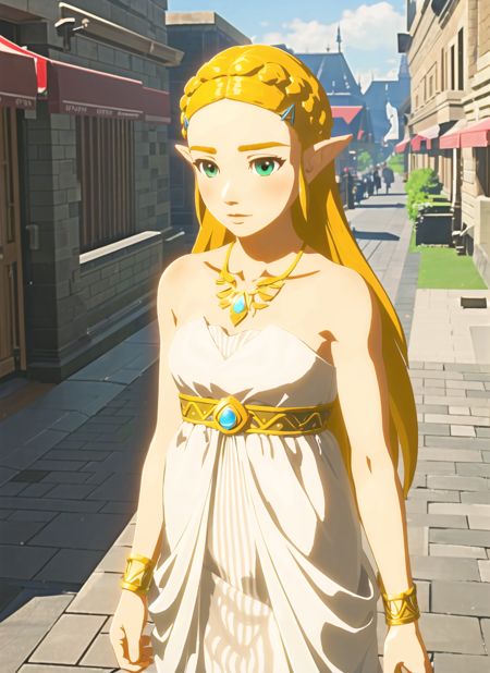 Princess Zelda White Dress, Botw Zelda White Dress, Zelda White Dress, Curly Easy Hairstyles, Zelda Hair, Ways To Do Your Hair, Fun Drawings, Botw Zelda, Zelda Cosplay