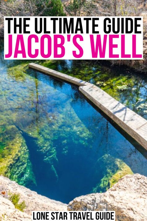 Jacob's Well is one of the coolest swimming holes in Texas--here's how to visit! jacobs well wimberley | jacobs well texas | jacobs well austin tx | best swimming holes in texas hill country | best swimming holes near austin | swimming tx hill country | texas jacobs well | jacobs well texas swimming holes Jacobs Well Texas, Tips For Swimming, Hiking In Texas, Hill Country Texas, Texas Swimming Holes, Jacobs Well, Travel Texas, Visit Texas, Swimming Hole