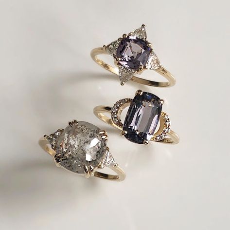 Purple Diamond Engagement Ring, Vale Jewelry, Spinel Engagement Rings, Grey Diamond Ring, Jewelry Purple, Future Engagement Rings, Spinel Ring, Purple Diamond, Grey Diamond