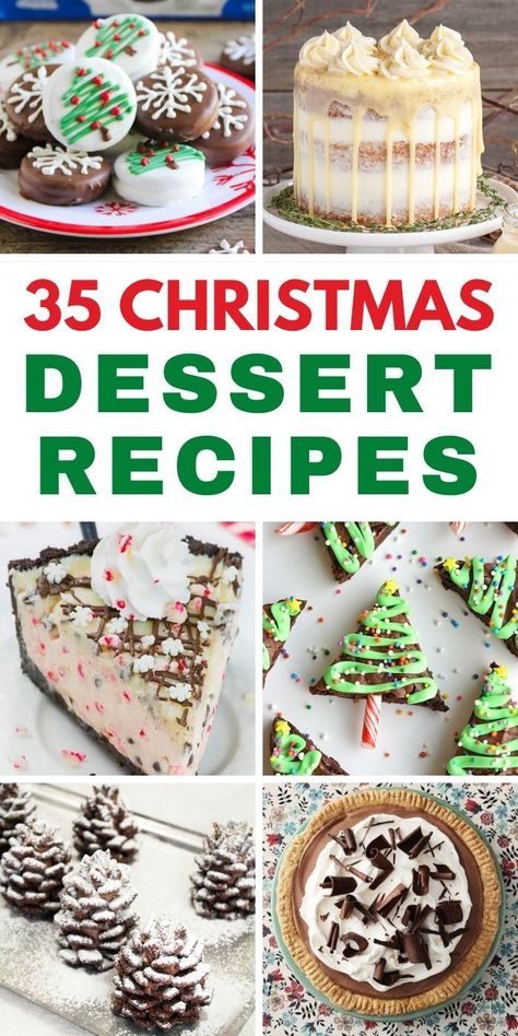 Christmas is the time to get together with your family and have dinner together. A good Christmas dinner is never complete without a good dessert. If you’re out of ideas for your Christmas dessert this year. Here are 35 interesting Christmas dessert recipes to try. #christmasdesserts #christmasrecipes #christmas #dessertrecipes Christmas Dinner Desserts, Christmas Dessert Recipes, Christmas Cookie Recipes Holiday, Christmas Sweet Treats, Xmas Desserts, Cream Corn, Best Christmas Desserts, Christmas Baking Recipes, Christmas Desserts Easy