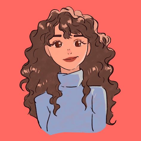 R C, Brown Eyes, Curly Hair, Digital Art, Wattpad, Red, Hair, Pink, Art