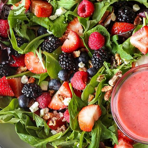 This Nuts About Berries Salad is colorful, flavorful, and refreshing in the spring and summer months when you can pick or purchase delicious, fresh berries.