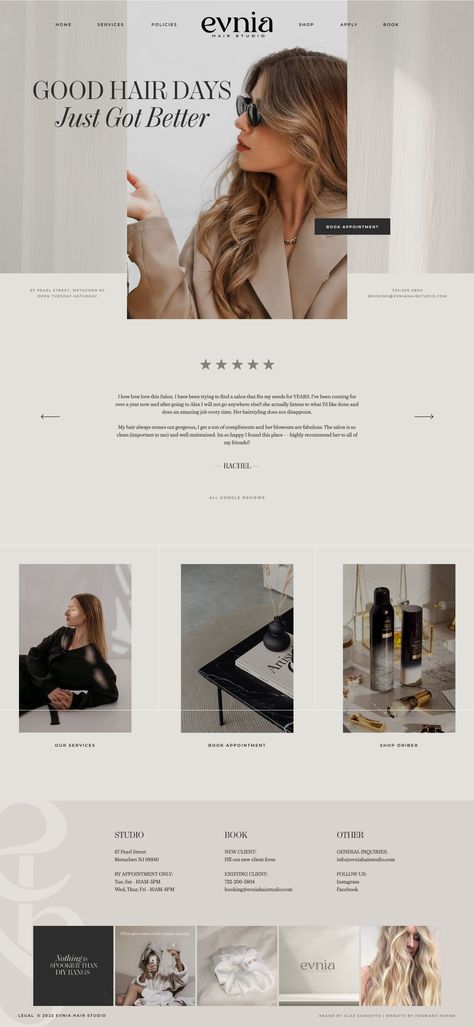 Creative website design Beauty Salon Website Design Inspiration, Hair Salon Website Design Inspiration, Hair Stylist Website Design, Portfolio Website Design Ideas, Showit Web Design, Hairstylist Website Design, Website Homepage Design Layout, Salon Website Ideas, Hairdresser Website