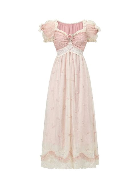 ❤princess flower long dress❤︎ ⚠Please allow 13 days for this item to ship. Shabby Chic Outfits Women, A Line Pink Dress, Pink Medival Dresses, Feminine Clothing Classy, Vintage Night Gowns, Yn Dress, Bridal Guest Dresses, Cute Dresses Pink, Pink Classy Dress