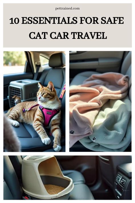 Ensure safe and comfortable car travel for your cat with these 10 essential items. From the perfect cat travel carrier to must-have cat care tips, be prepared for any journey. These items are perfect for long car rides or quick trips, making them a must for cat parents who love to travel with their feline friends. Visit PetTrained.com to learn more! #CatCarTravel #CatEssentials #PetCareTips Traveling With Cats In Car Road Trips, Traveling With Cats In Car, Rv Cat, Cat Travel Carrier, Camping With Cats, Cat Parents, Cat Proofing, Cat Essentials, Road Trip Car