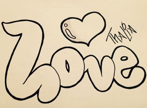 Love In Graffiti Letters, Graffiti Love Art, Easy Graffiti Art, Easy Graffiti, Easy Graffiti Drawings, Desenhos Love, Love Graffiti, Graffiti Writing, Graffiti Doodles