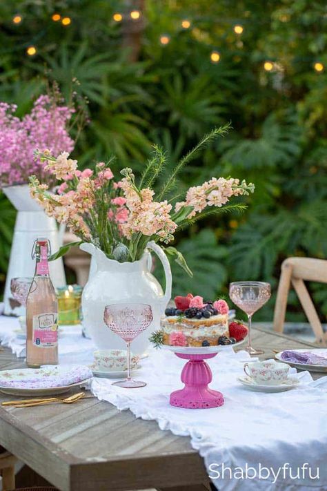 Looking for some Pinterest worthy spring table setting ideas? We have tips on the simplest way to organize and set a beautiful table for spring, easter, mother's day, bridal showers and more...in this post. #springtablesetting #springtablescapes #springcenterpieces #bridalshowerideas #springwedding #eastertablesetting #tablescapes #tablesettingideas #sff225 Pastel Plates, Wedding Reception At Home, Tablescapes Spring, Spring Decorating Ideas, Pea Gravel Patio, Hydrangea Vase, Diy Cake Stand, Spring Table Settings, Spring Entertaining