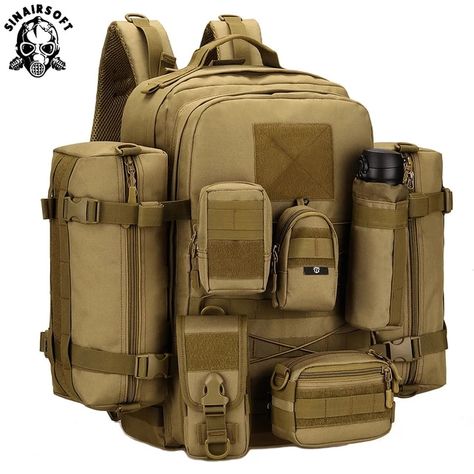 Molle Backpack, Backpack Camping, Climbing Bag, Camping Set Up, Tac Gear, Military Backpack, Unisex Backpack, Outdoor Backpacks, Travel Hiking