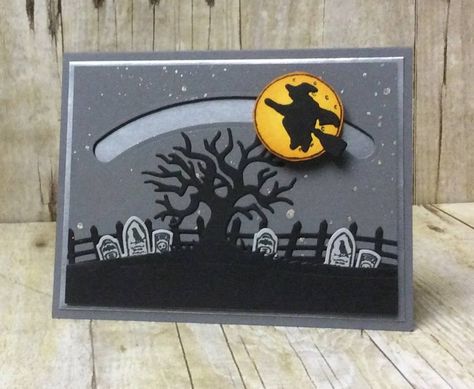 Tarjetas Pop Up, Spinner Card, Carte Halloween, Halloween Cards Handmade, Slider Cards, Halloween Scene, Interactive Cards, Halloween Card, Up Halloween