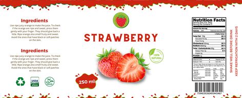 Juice Bottle Label Template on Behance Strawberry Label Design, Juice Bottle Label Design, Buko Juice, Drink Label Design, Juice Label Design, Label Minuman, Dragon Fruit Juice, Juice Aesthetic, Tutorial Canva