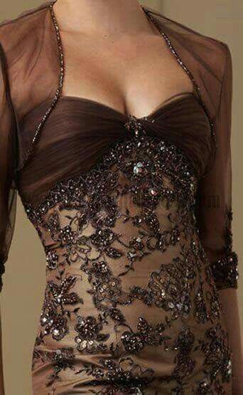 Brown Gold Dress, Chocolate Brown Clothes, Brown Gown, Brown Lace Dress, Christmas Gala, Wedding Brown, Gown Details, Brown Tourmaline, Dress Luxury