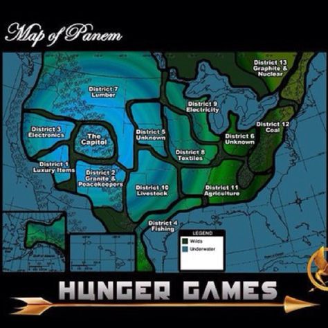 OH MY GOSH map of Panem I'd live in District 11. Also District 5 is grain and 6 is transportation even though they say unknown. Hunger Games Map, Hunger Games Districts, Hunger Games 3, Hunger Games Series, Hunger Games Catching Fire, Hunger Games Trilogy, Josh Hutcherson, Liam Hemsworth, Catching Fire